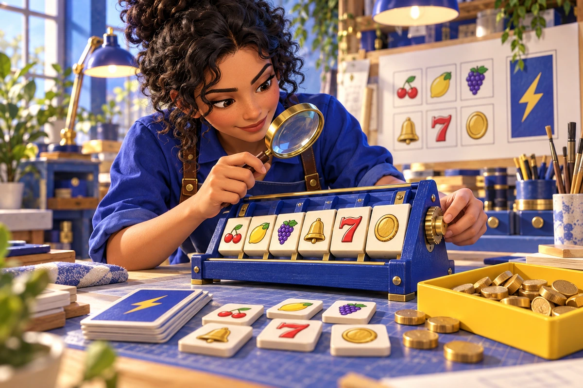 Qiravenolum: Adult workshop participant examining and explaining physical game components